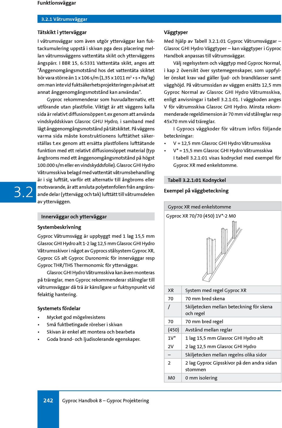 I BBR 15, :5331 Vattentäta skikt, anges att Ånggenomgångsmotstånd hos det vattentäta skiktet bör vara större än 1 x 10 s/m (1,35 x 1011 m 2 s Pa/kg) om man inte vid fuktsäkerhetsprojekteringen