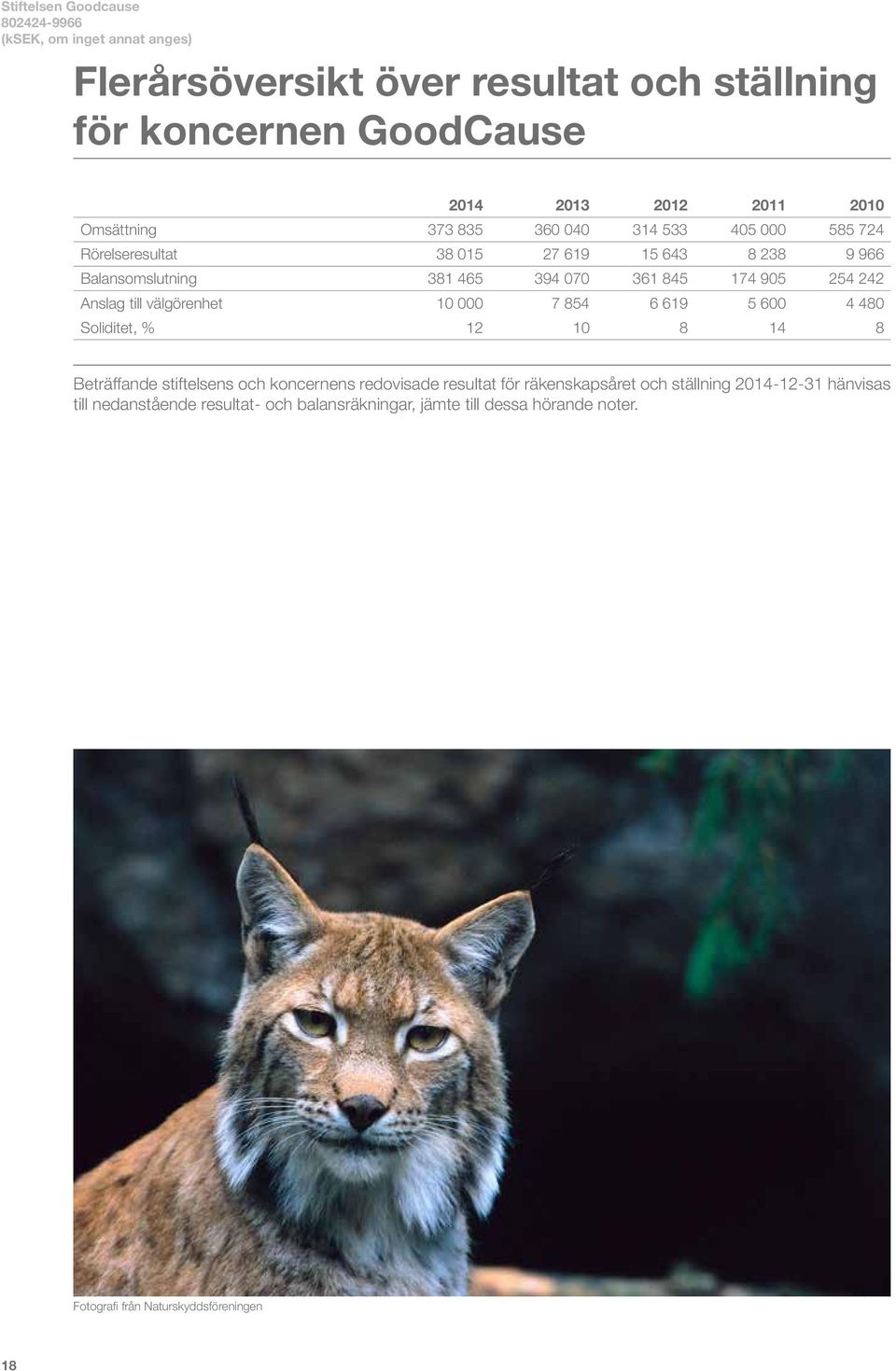 7 854 6 619 5 600 4 480 Soliditet, % 12 10 8 14 8 Beträffande stiftelsens och koncernens redovisade resultat för räkenskapsåret och