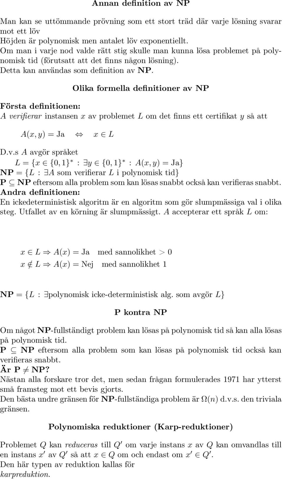 Olika formella definitioner av 