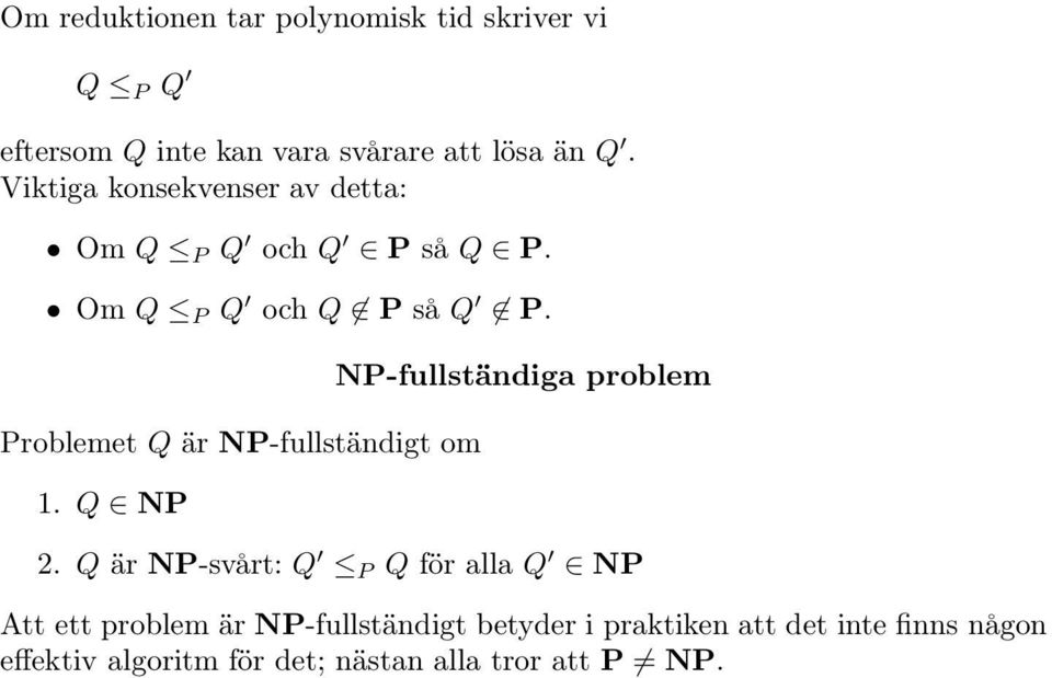 Q NP NP-fullständiga problem 2.