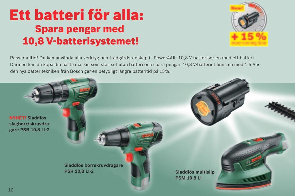 Därmed kan du köpa din nästa maskin som startset utan batteri och spara pengar.