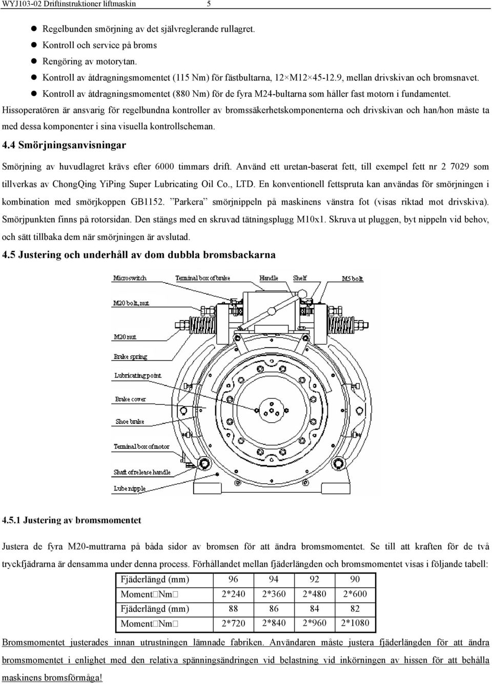 Kontroll av åtdragningsmomentet (880 Nm) för de fyra M24-bultarna som håller fast motorn i fundamentet.