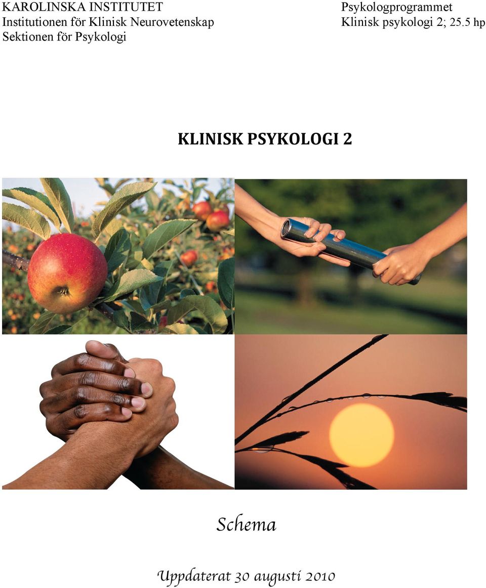 Psykologprogrammet Klinisk psykologi 2; 25.