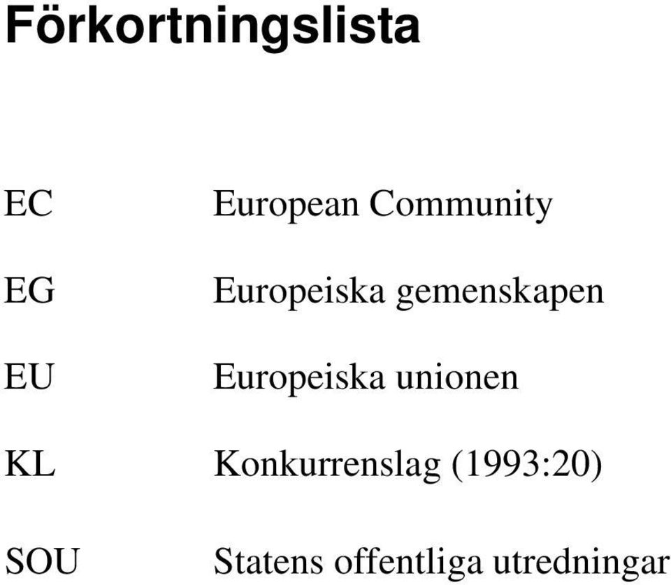 Europeiska unionen KL Konkurrenslag