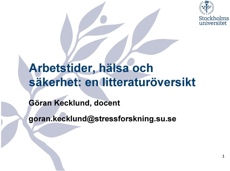 litteraturöversikt Göran