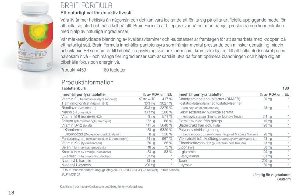 Vår märkesskyddade blandning av kvalitetsvitaminer och -substanser är framtagen för att samarbeta med kroppen på ett naturligt sätt.