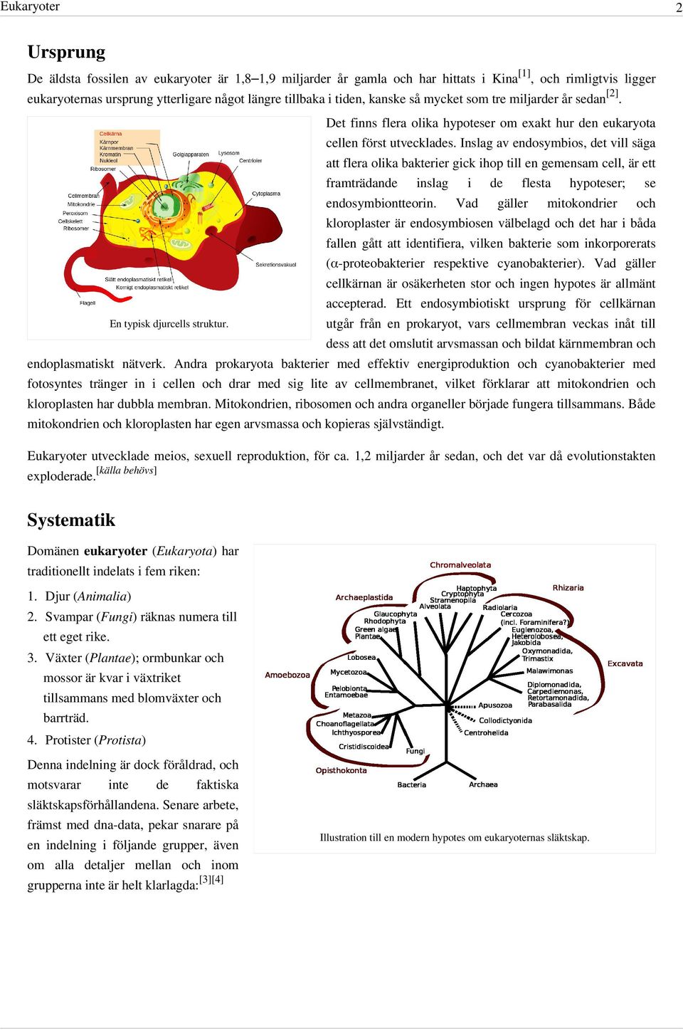 Inslag av endosymbios, det vill säga att flera olika bakterier gick ihop till en gemensam cell, är ett framträdande inslag i de flesta hypoteser; se endosymbiontteorin.