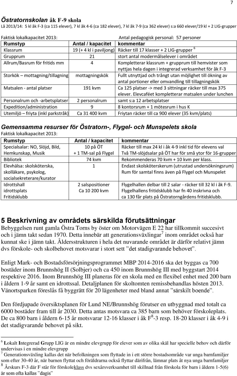 Allrum/Basrum för fritids mm 4 Kompletterar klassrum + grupprum till hemvister som nyttjas hela dagen i integrerad verksamhet för åk F-3 Storkök mottagning/tillagning mottagningskök Fullt utnyttjad