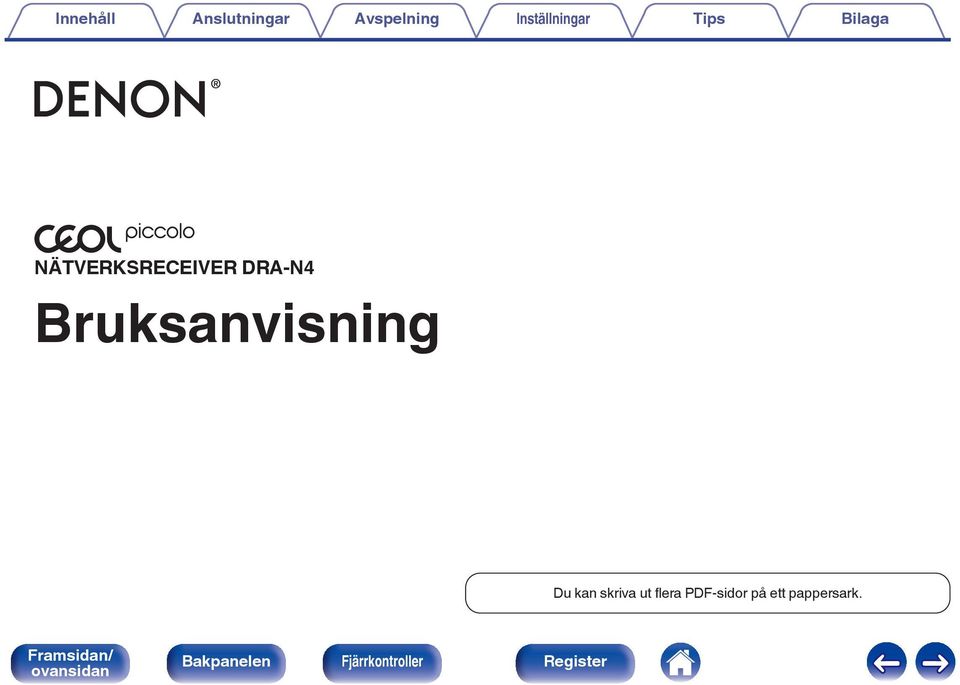 NÄTVERKSRECEIVER DRA-N4 Bruksanvisning Du kan