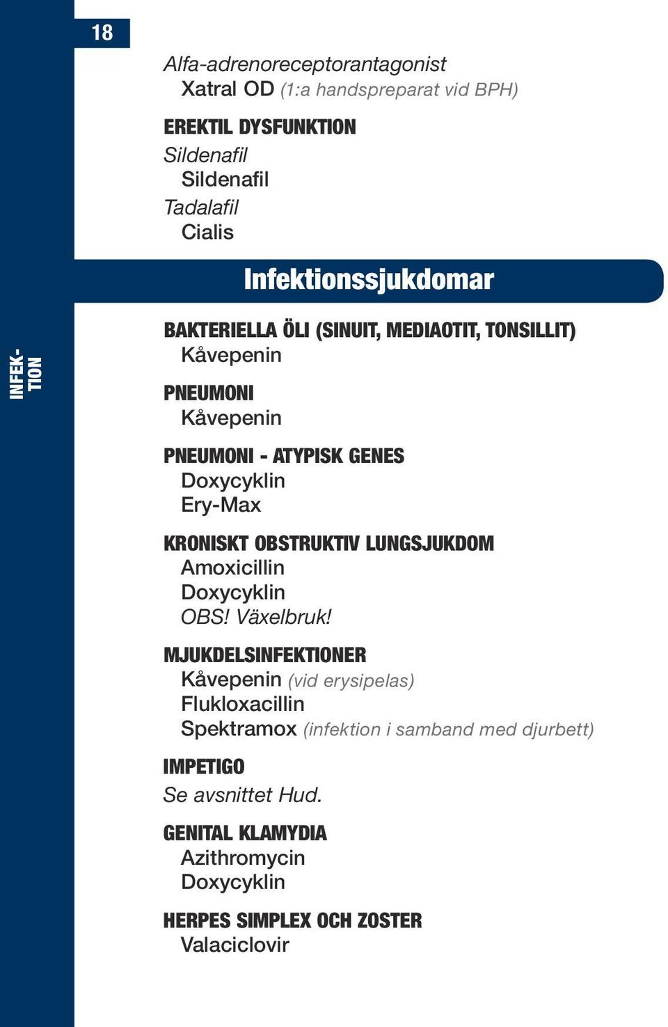 Doxycyklin Ery-Max Kroniskt obstruktiv lungsjukdom Amoxicillin Doxycyklin OBS! Växelbruk!