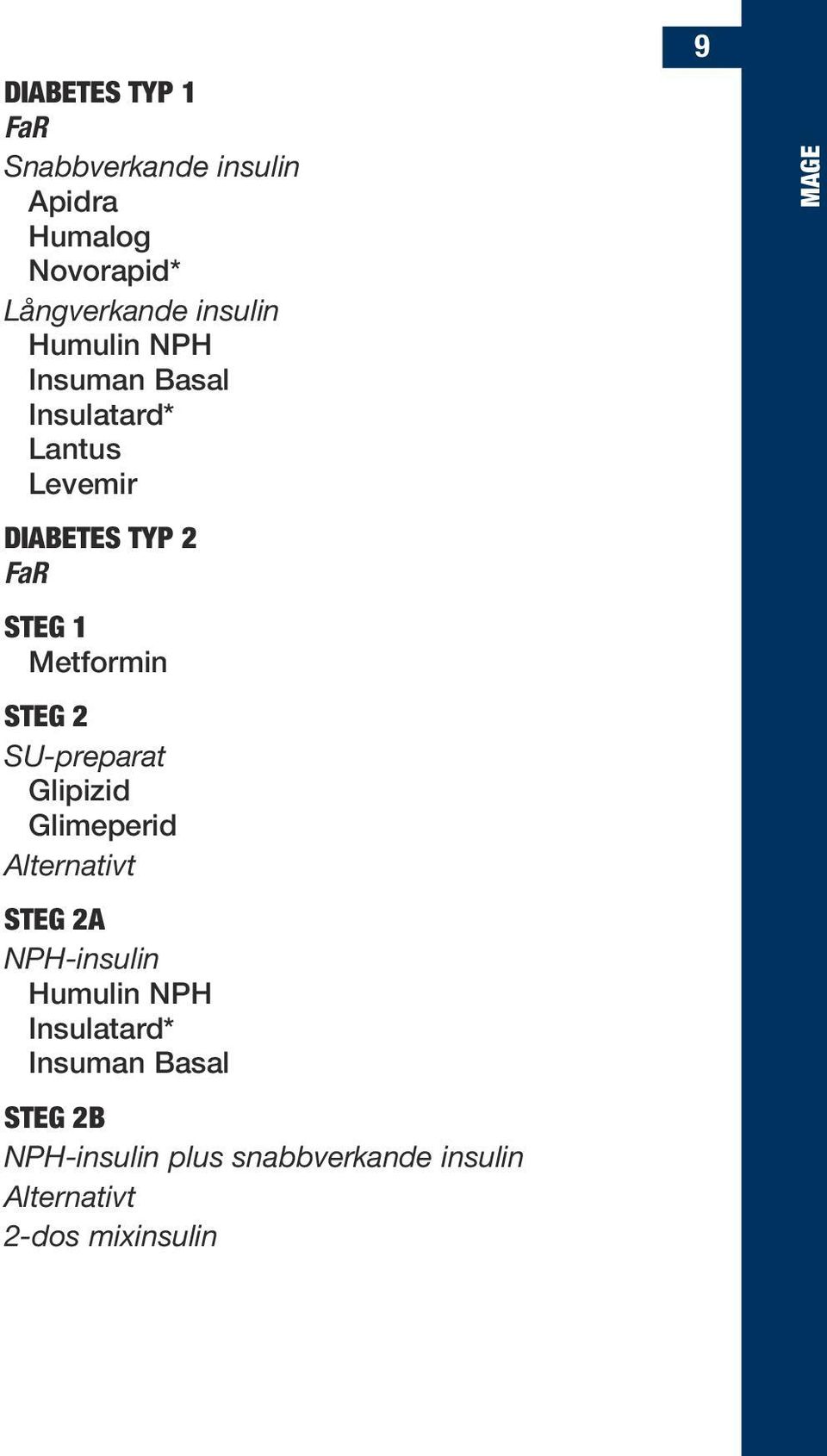 Steg 2 SU-preparat Glipizid Glimeperid Alternativt Steg 2a NPH-insulin Humulin NPH