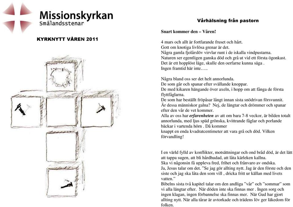 Ingen framtid här inte.. Några bland oss ser det helt annorlunda. De som går och spanar efter svällande knoppar. De med kikaren hängande över axeln, i hopp om att fånga de första flyttfåglarna.