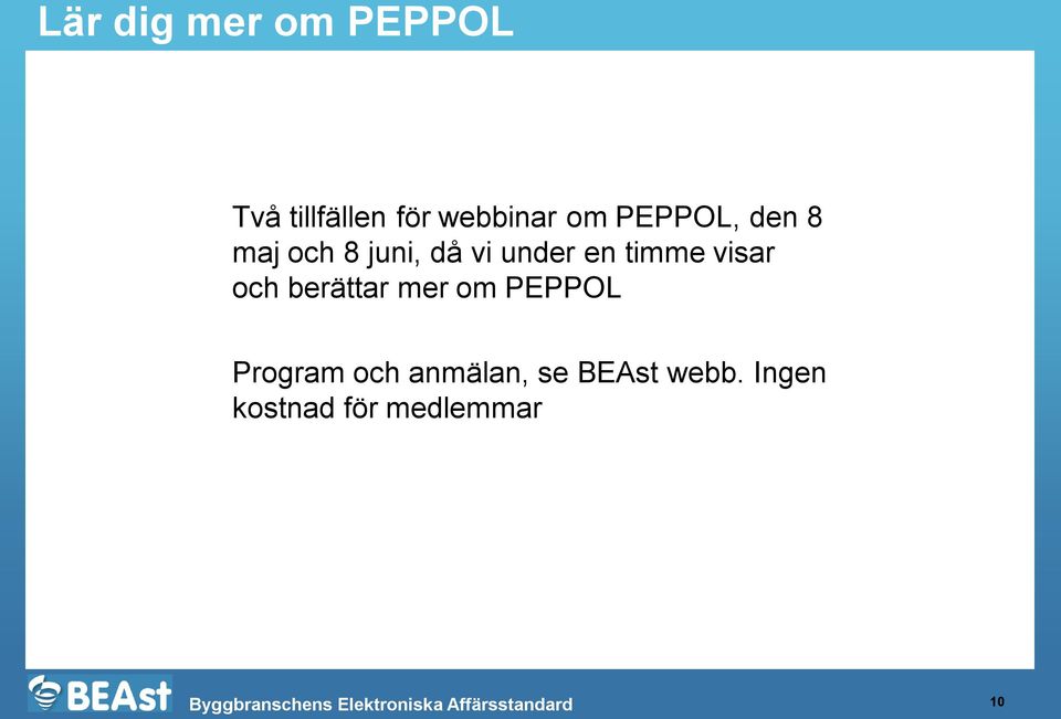 timme visar och berättar mer om PEPPOL Program och