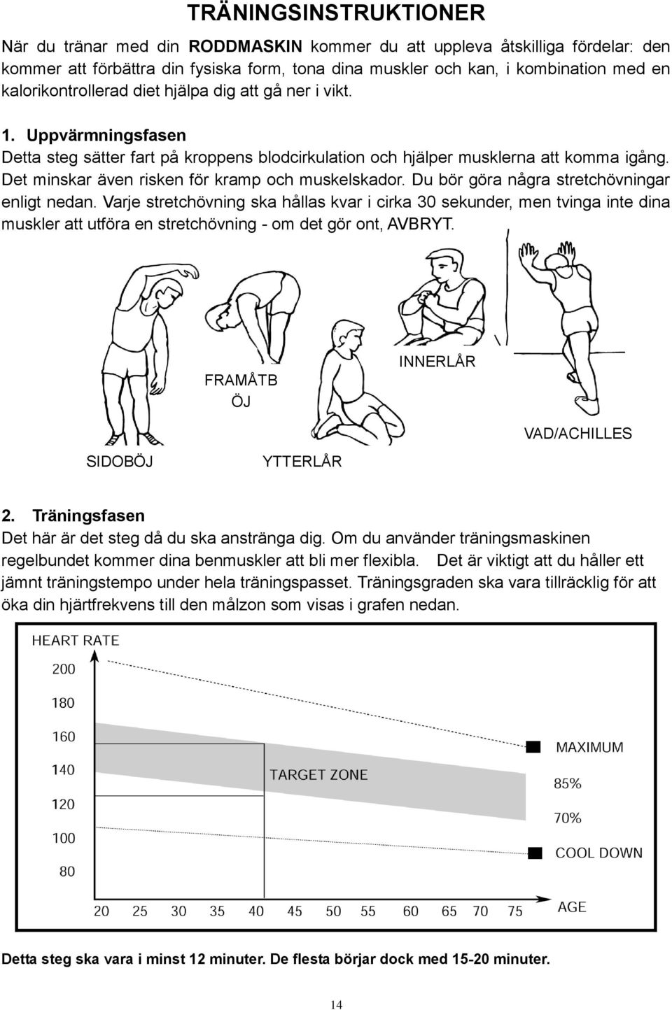 Det minskar även risken för kramp och muskelskador. Du bör göra några stretchövningar enligt nedan.