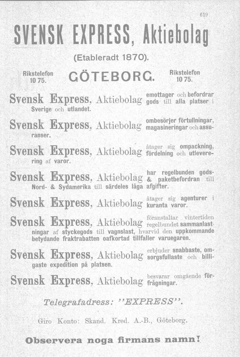 ,,;' " ~ -,'. k E-.,-. l' åtager sig ompackning, - Qvens xpress, 1- Aktiebo ag- fordelning och utlevere-. ring af varor./ ~ S k- E '.