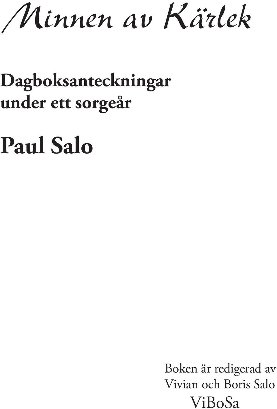 ett sorgeår Paul Salo Boken