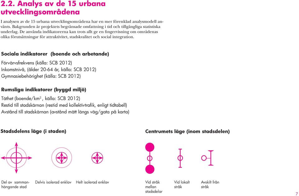 De använda indikatorerna kan trots allt ge en fingervisning om områdenas olika förutsättningar för attraktivitet, stadskvalitet och social integration.