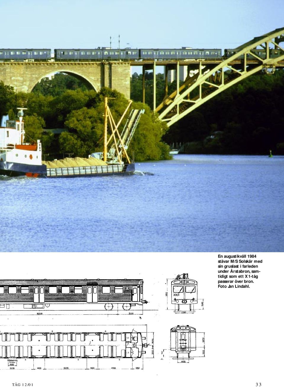 Årstabron, samtidigt som ett X1-tåg