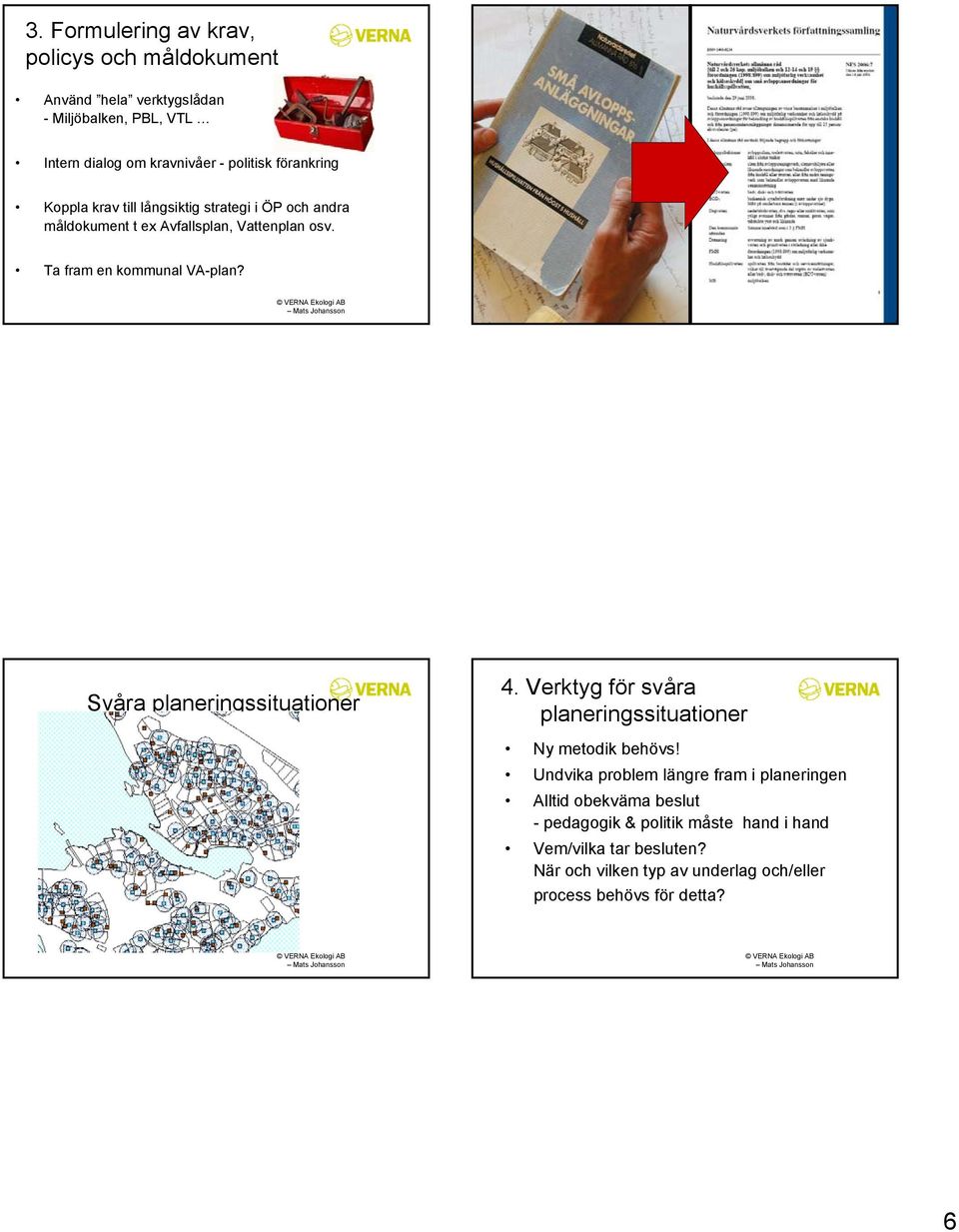 Svåra planeringssituationer 4. Verktyg för svåra planeringssituationer Ny metodik behövs!