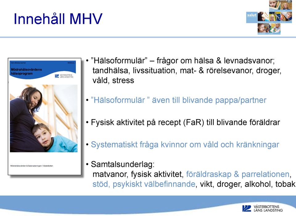 recept (FaR) till blivande föräldrar Systematiskt fråga kvinnor om våld och kränkningar