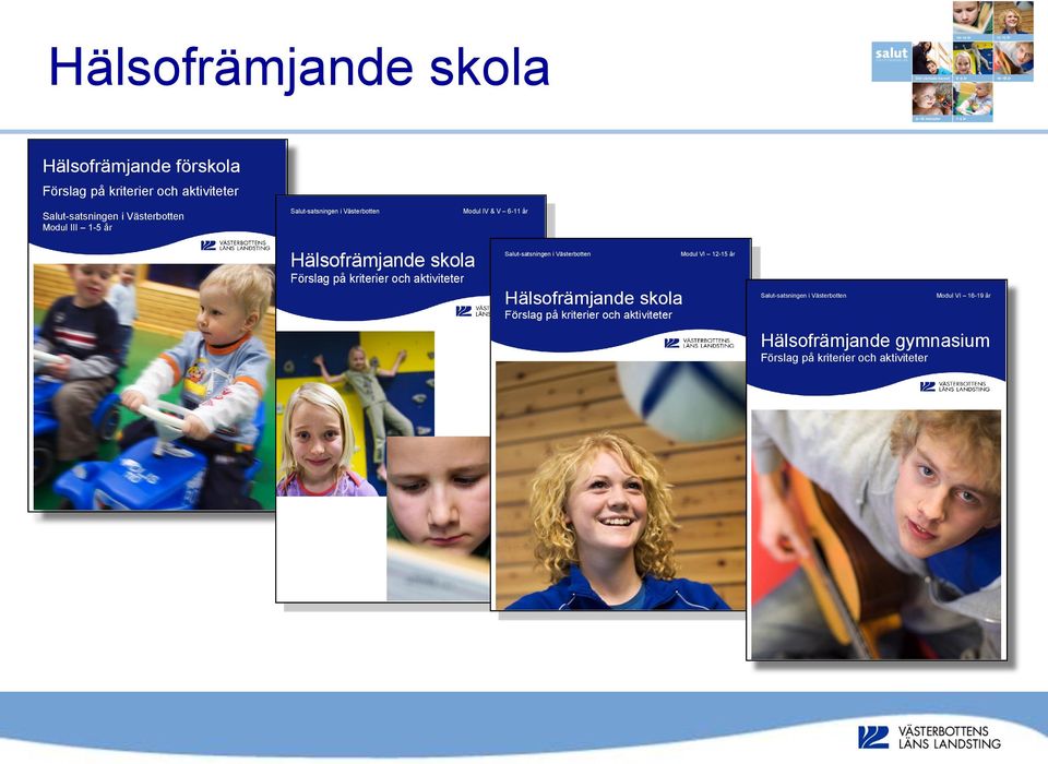 Västerbotten Modul VI 12-15 år Förslag på kriterier och aktiviteter Hälsofrämjande skola Salut-satsningen i