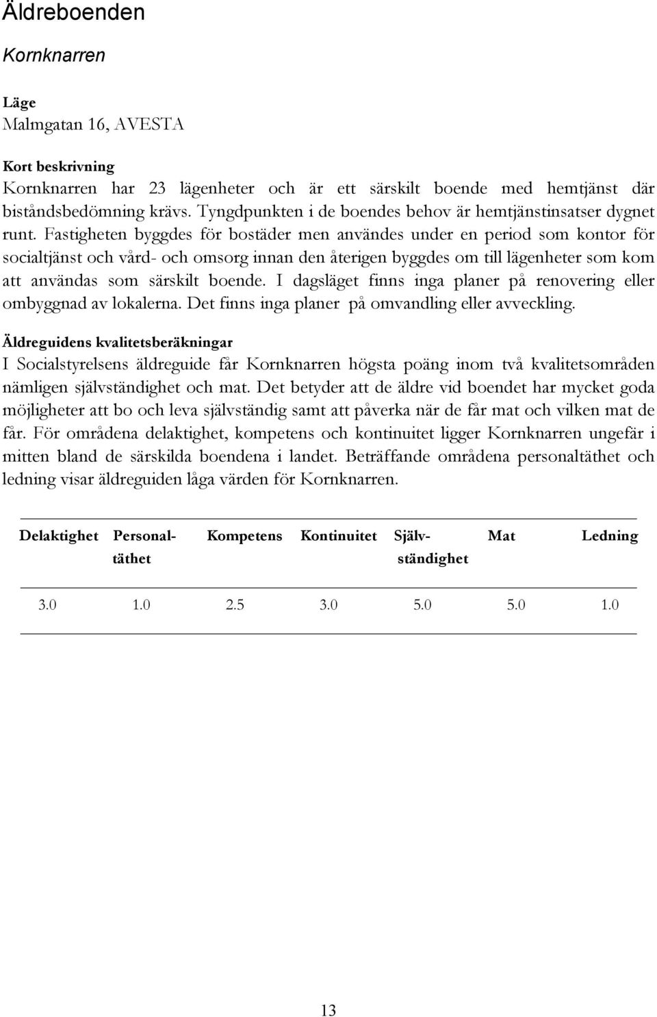 Fastigheten byggdes för bostäder men användes under en period som kontor för socialtjänst och vård- och omsorg innan den återigen byggdes om till lägenheter som kom att användas som särskilt boende.