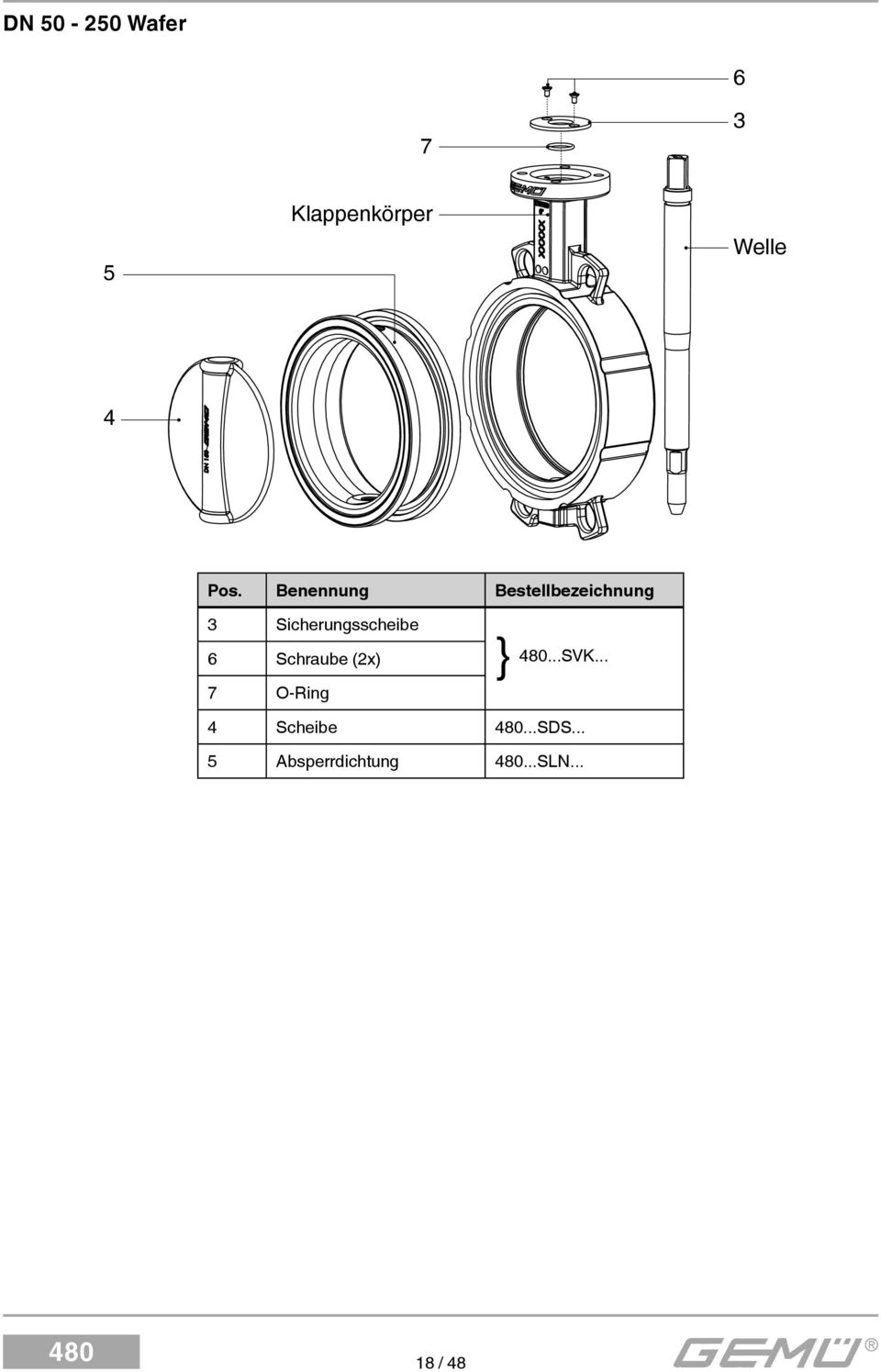 Sicherungsscheibe 6 Schraube (2x) 7 O-Ring }.