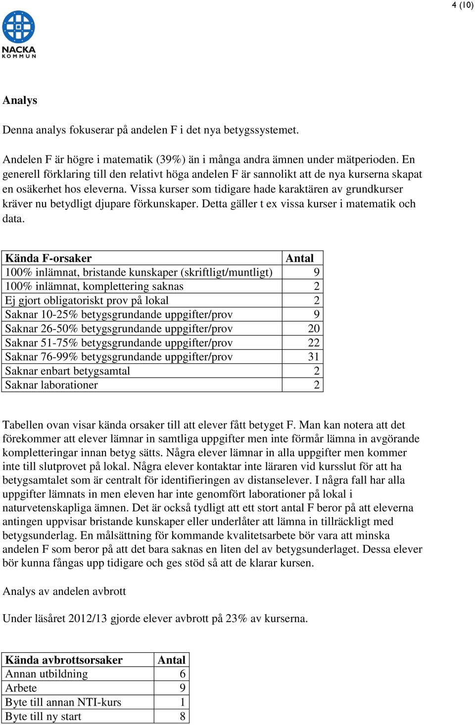 Vissa kurser som tidigare hade karaktären av grundkurser kräver nu betydligt djupare förkunskaper. Detta gäller t ex vissa kurser i matematik och data.