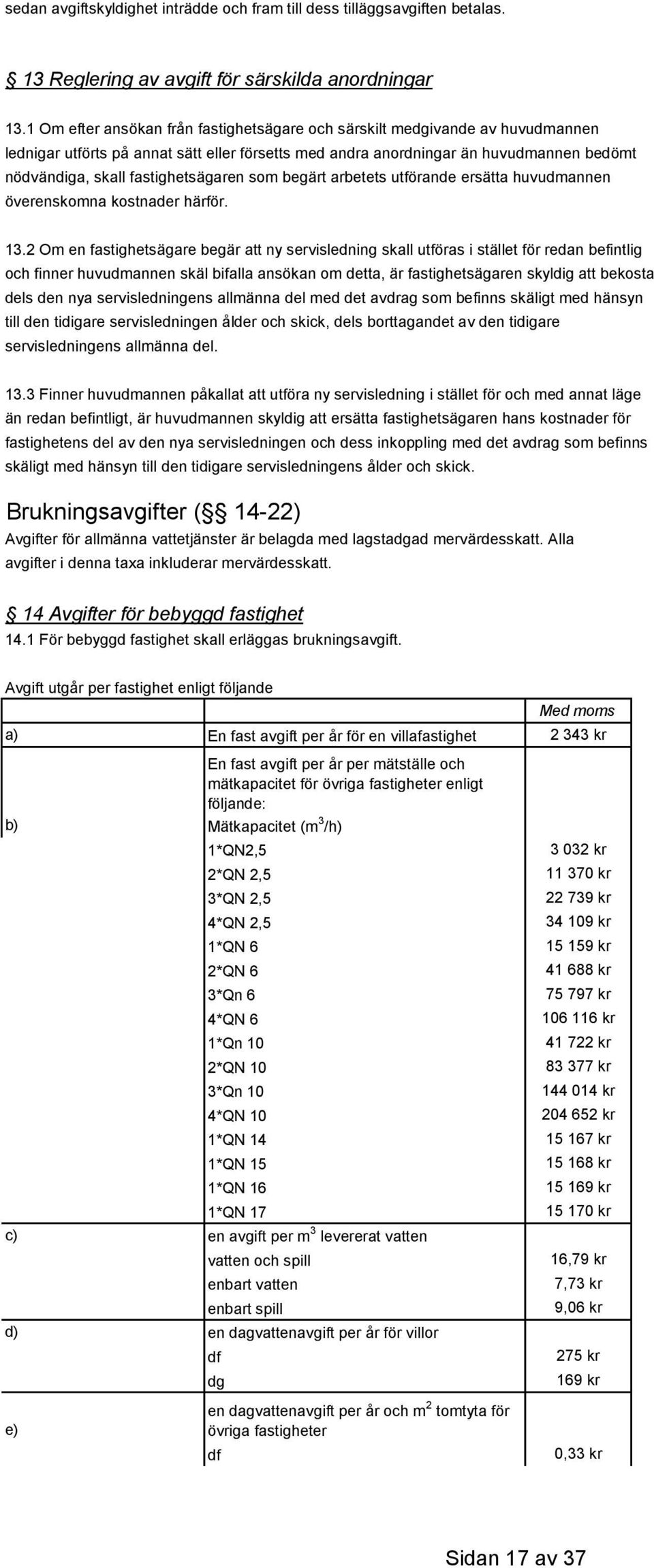 fastighetsägaren som begärt arbetets utförande ersätta huvudmannen överenskomna kostnader härför. 13.