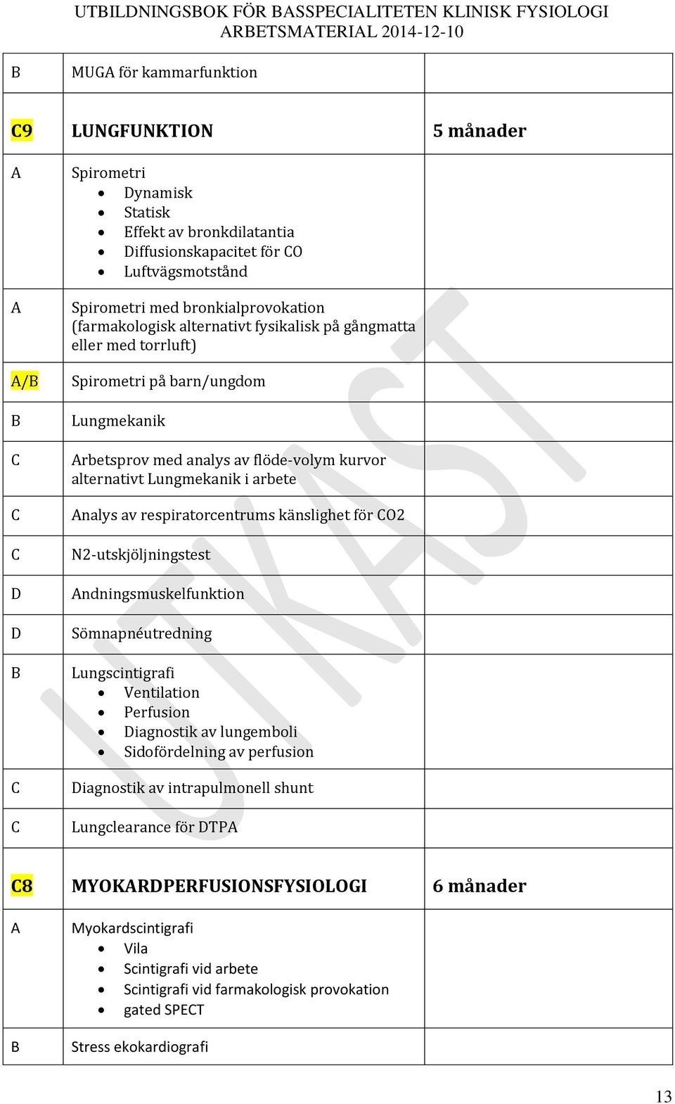 Lungmekanik i arbete nalys av respiratorcentrums känslighet för O2 N2-utskjöljningstest ndningsmuskelfunktion Sömnapnéutredning Lungscintigrafi Ventilation Perfusion Diagnostik av lungemboli