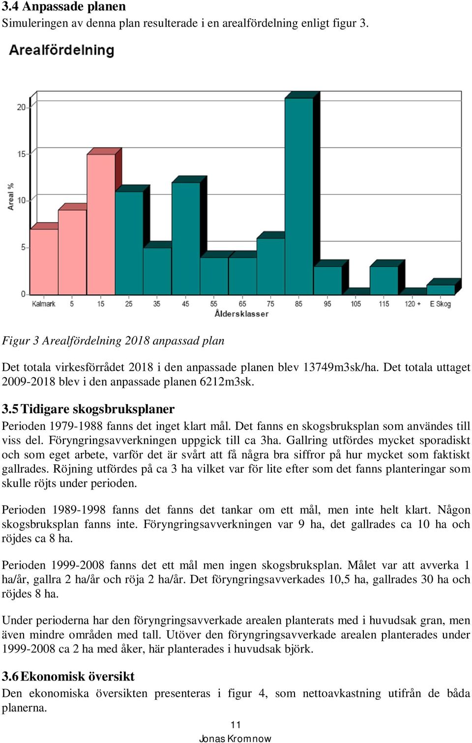 Det fanns en skogsbruksplan som användes till viss del. Föryngringsavverkningen uppgick till ca 3ha.