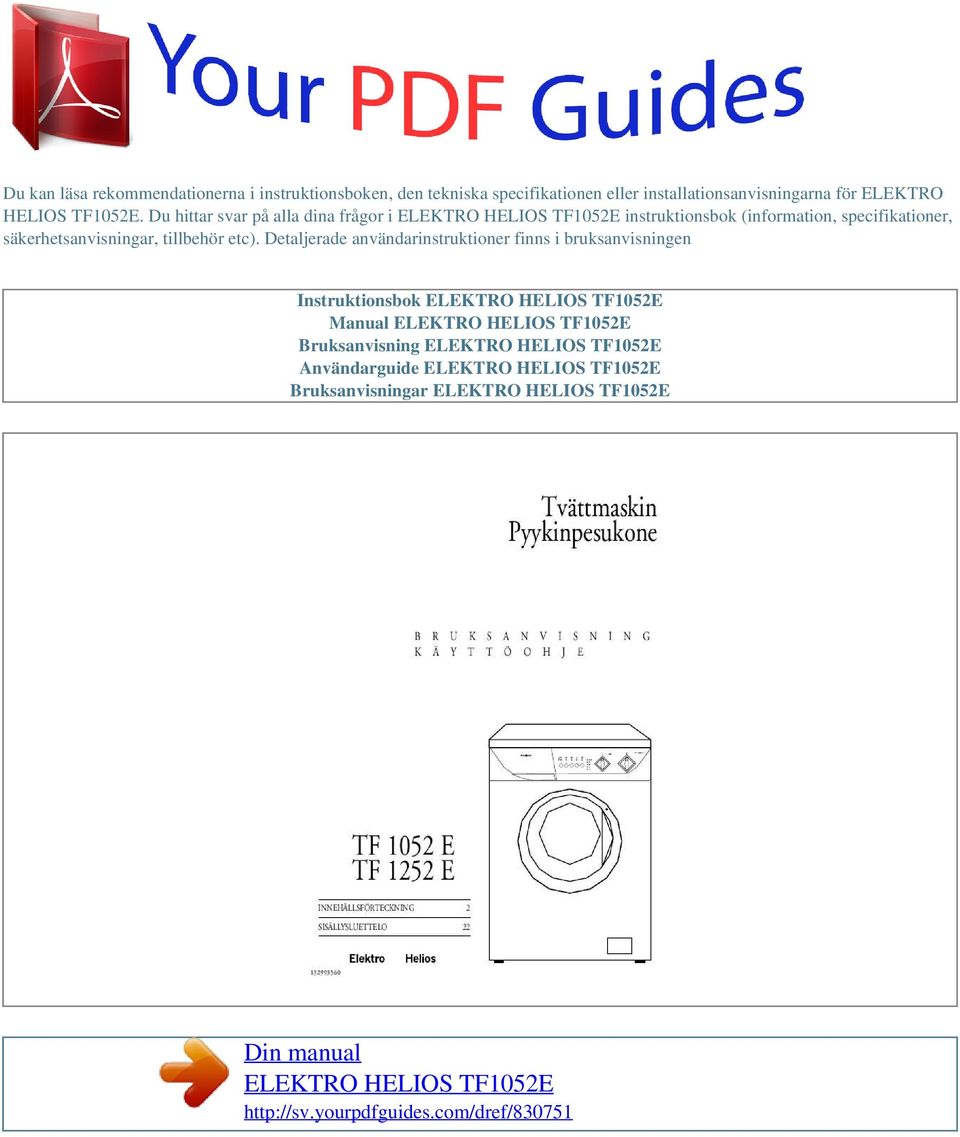 Du hittar svar på alla dina frågor i instruktionsbok (information, specifikationer,