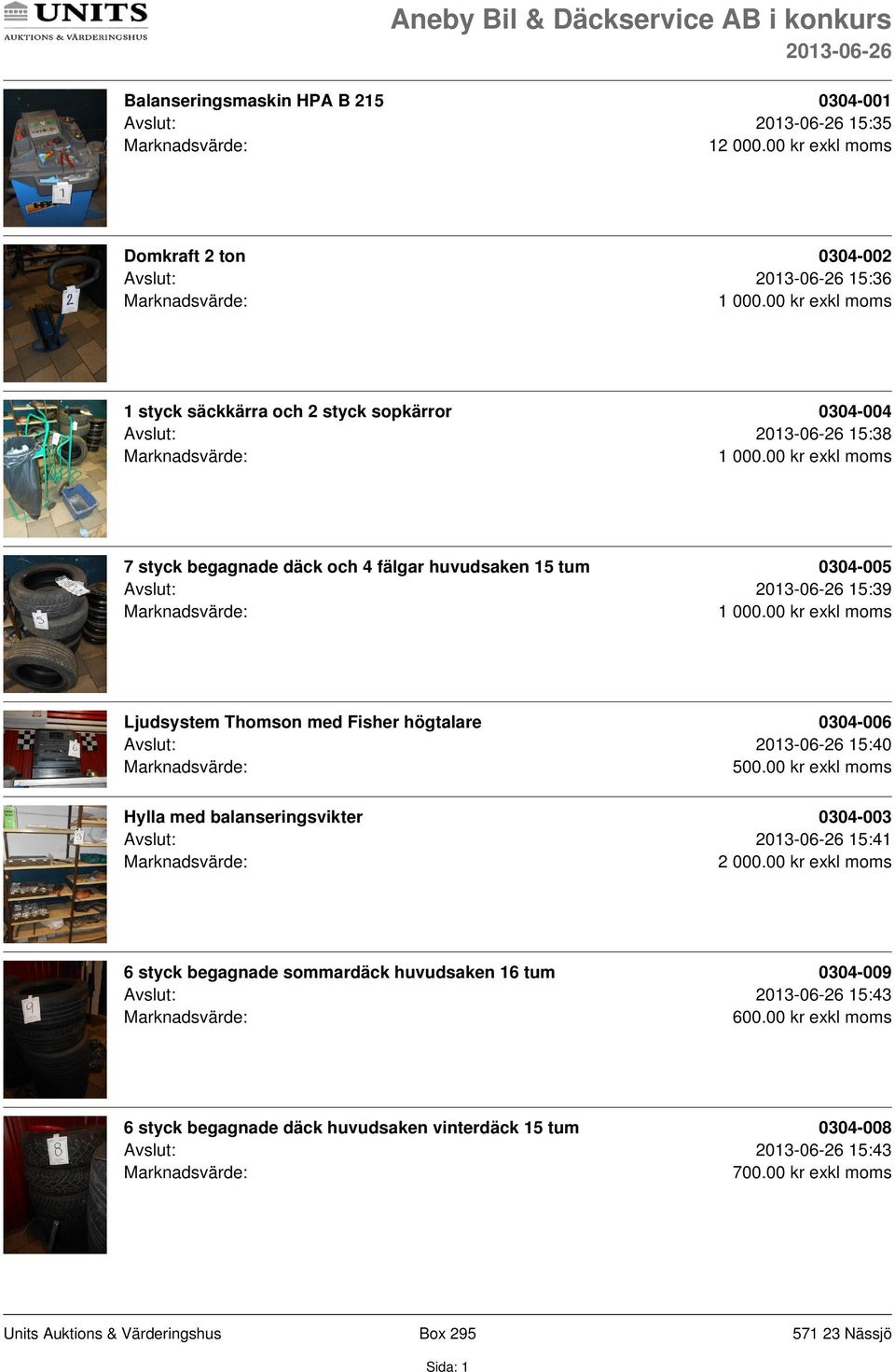 högtalare 0304-006 Avslut: 15:40 500.