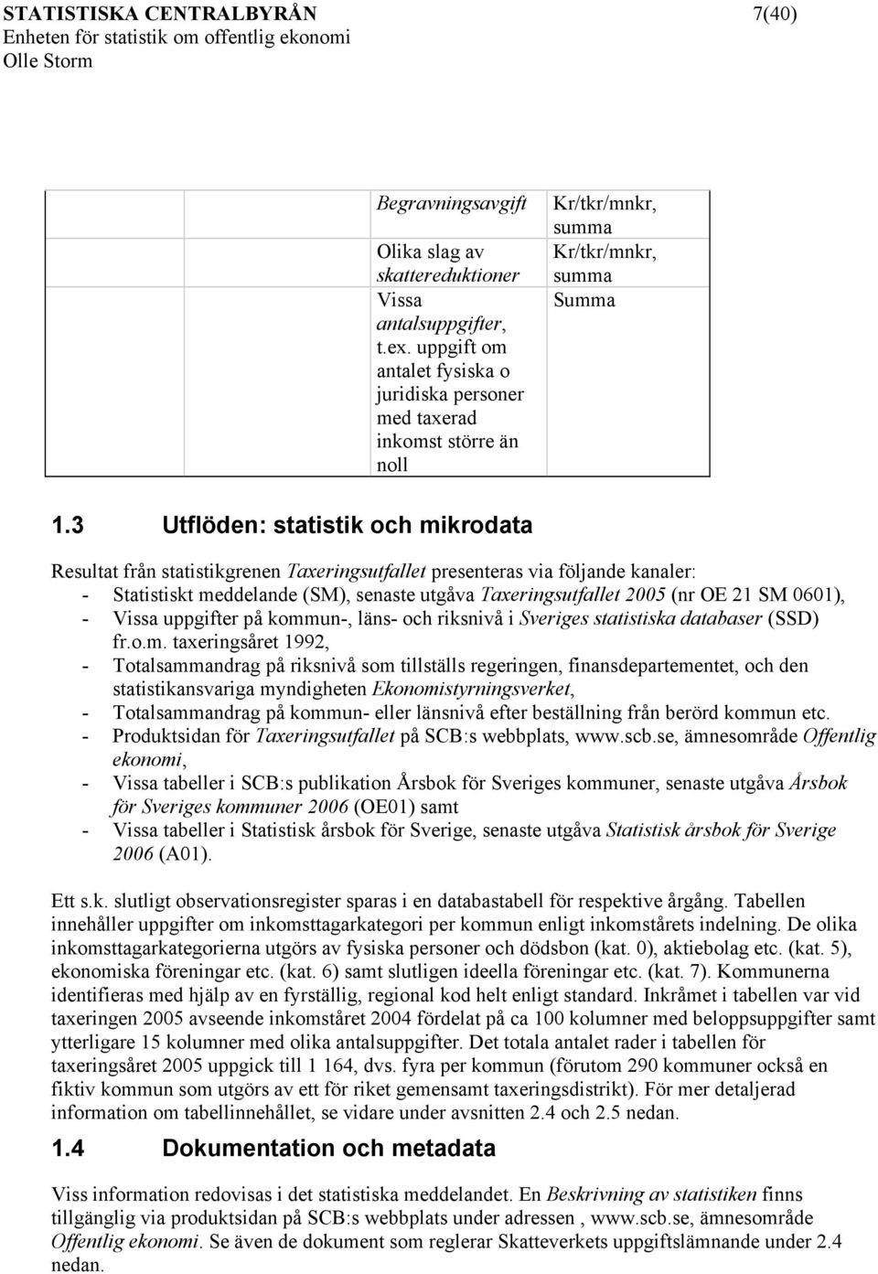 3 Utflöden: statistik och mikrodata Resultat från statistikgrenen Taxeringsutfallet presenteras via följande kanaler: - Statistiskt meddelande (SM), senaste utgåva Taxeringsutfallet 2 (nr OE 21 SM