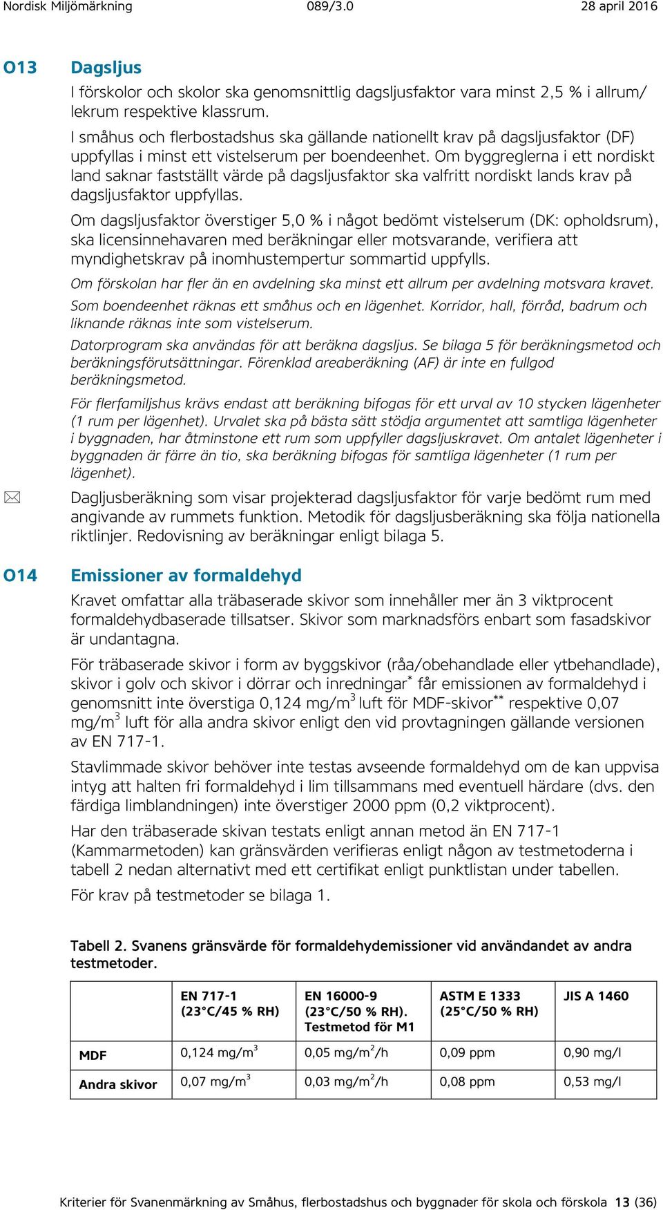 Om byggreglerna i ett nordiskt land saknar fastställt värde på dagsljusfaktor ska valfritt nordiskt lands krav på dagsljusfaktor uppfyllas.