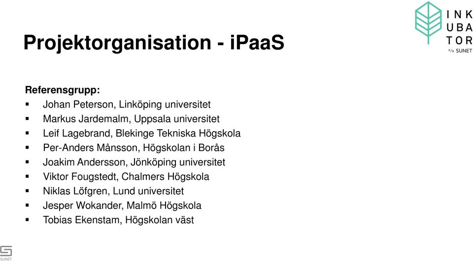 Månsson, Högskolan i Borås Joakim Andersson, Jönköping universitet Viktor Fougstedt,