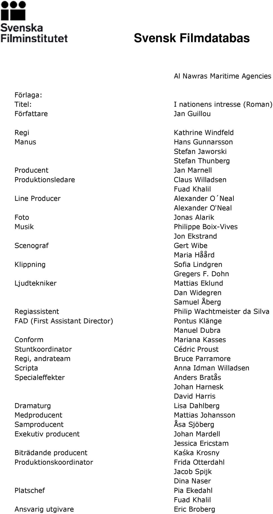 nationens intresse (Roman) Jan Guillou Kathrine Windfeld Hans Gunnarsson Stefan Jaworski Stefan Thunberg Jan Marnell Claus Willadsen Fuad Khalil Alexander O Neal Alexander O'Neal Jonas Alarik