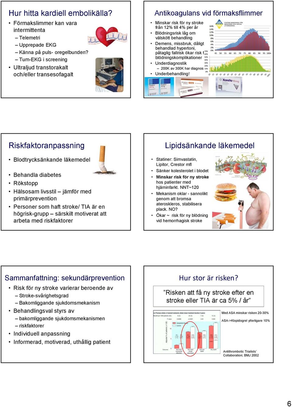 Demens, missbruk, dåligt behandlad hypertoni, påtaglig fallrisk ökar risk för blödningskomplikationer Underdiagnostik 200K av 300K har diagnos Underbehandling!