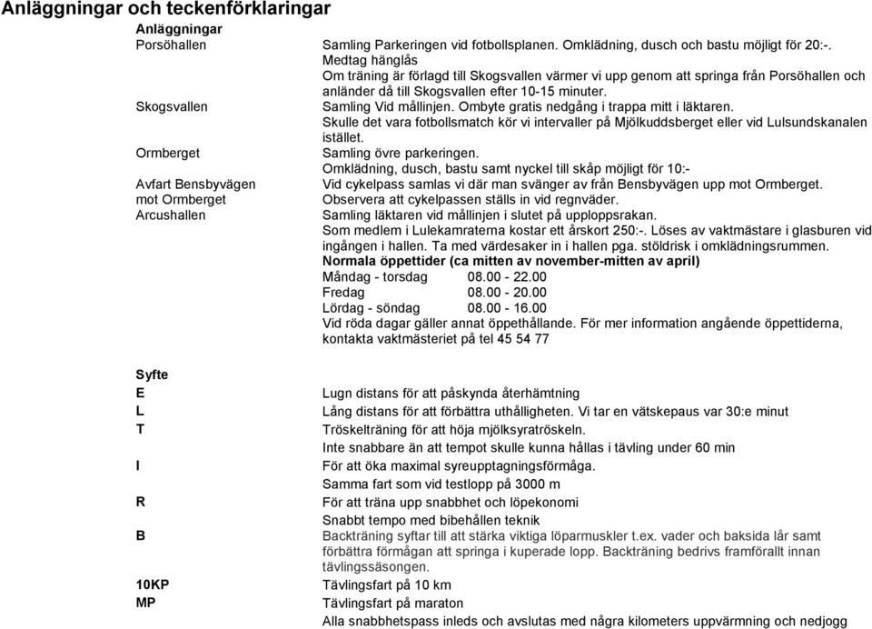 Skogsvallen efter 10-15 minuter. Samling Vid mållinjen. Ombyte gratis nedgång i trappa mitt i läktaren.