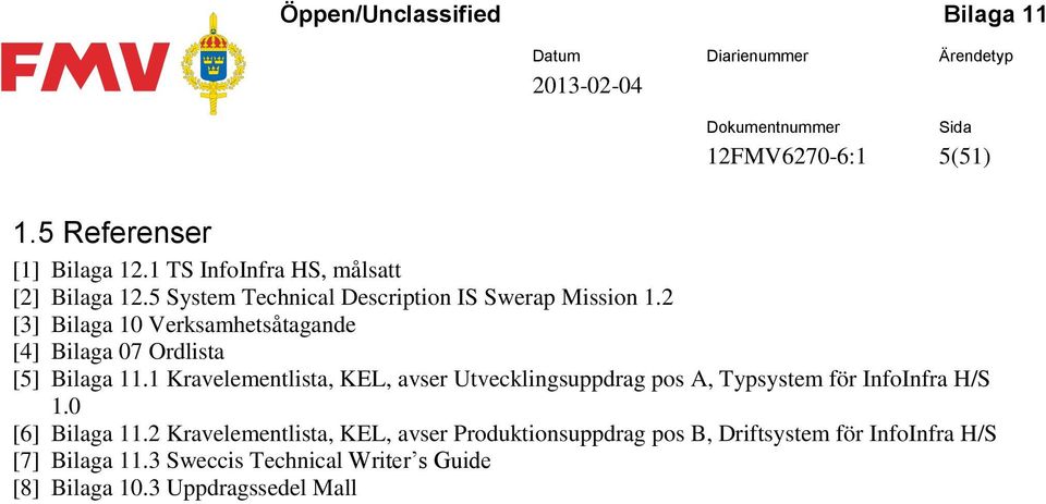 2 [3] Bilaga 10 Verksamhetsåtagande [4] Bilaga 07 Ordlista [5] Bilaga 11.