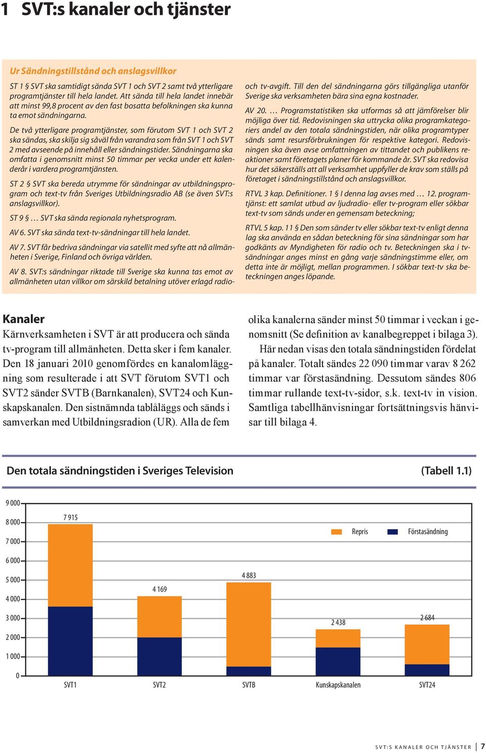 De två ytterligare programtjänster, som förutom SVT 1 och SVT 2 ska sändas, ska skilja sig såväl från varandra som från SVT 1 och SVT 2 med avseende på innehåll eller sändningstider.