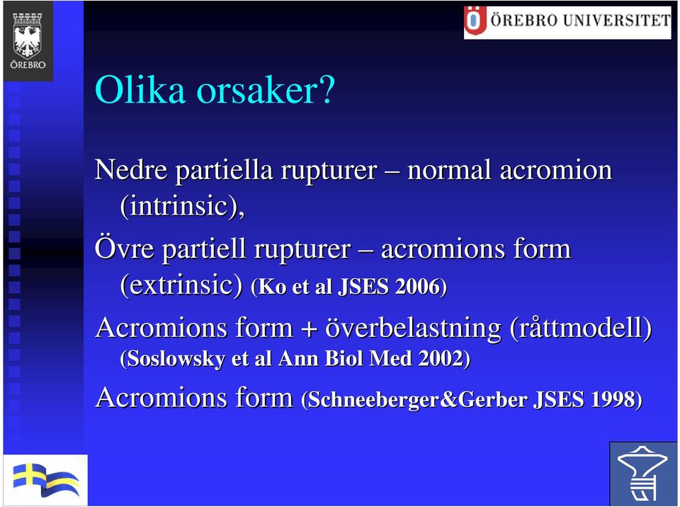 partiell rupturer acromions form (extrinsic) (Ko et al JSES 2006)