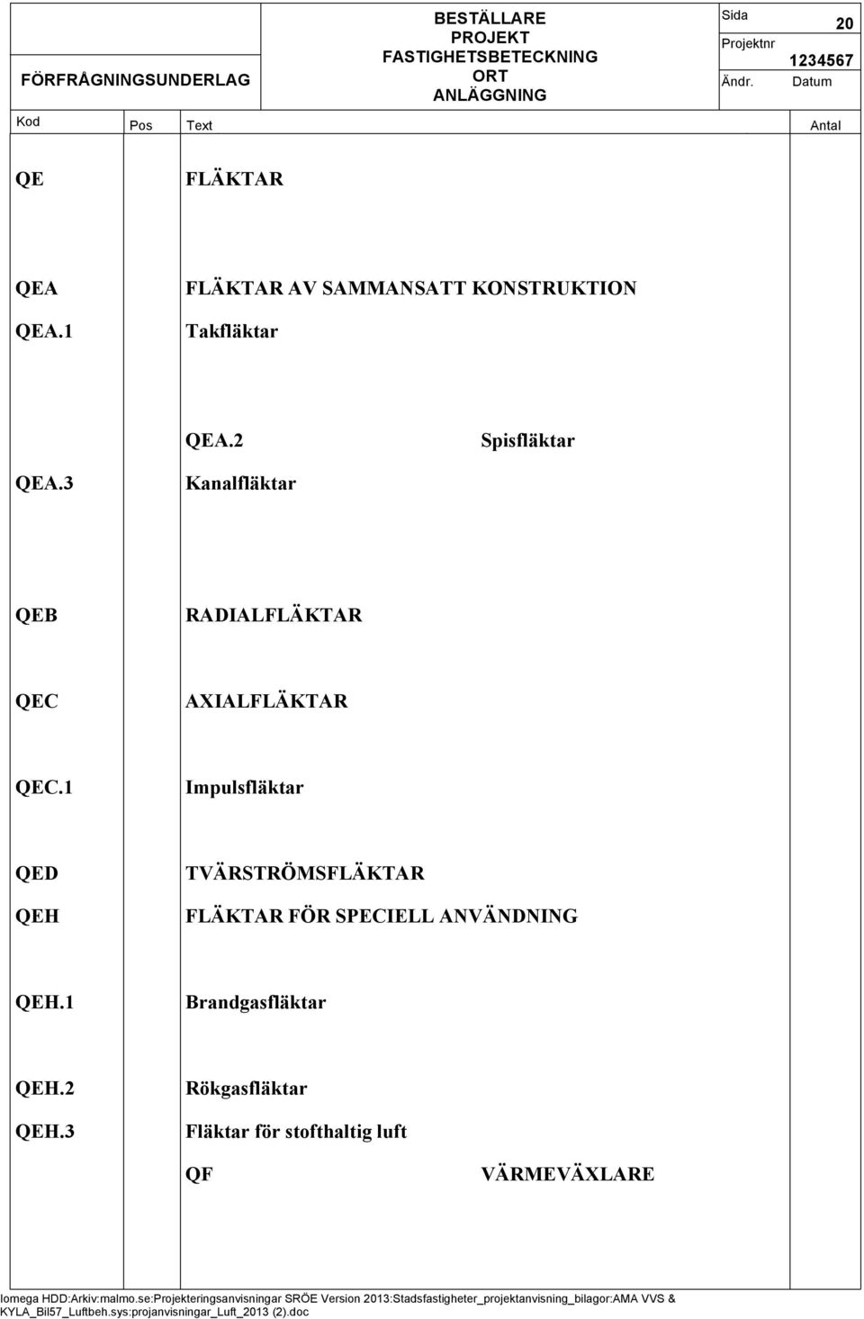 1 Impulsfläktar QED QEH TVÄRSTRÖMSFLÄKTAR FLÄKTAR FÖR SPECIELL ANVÄNDNING QEH.