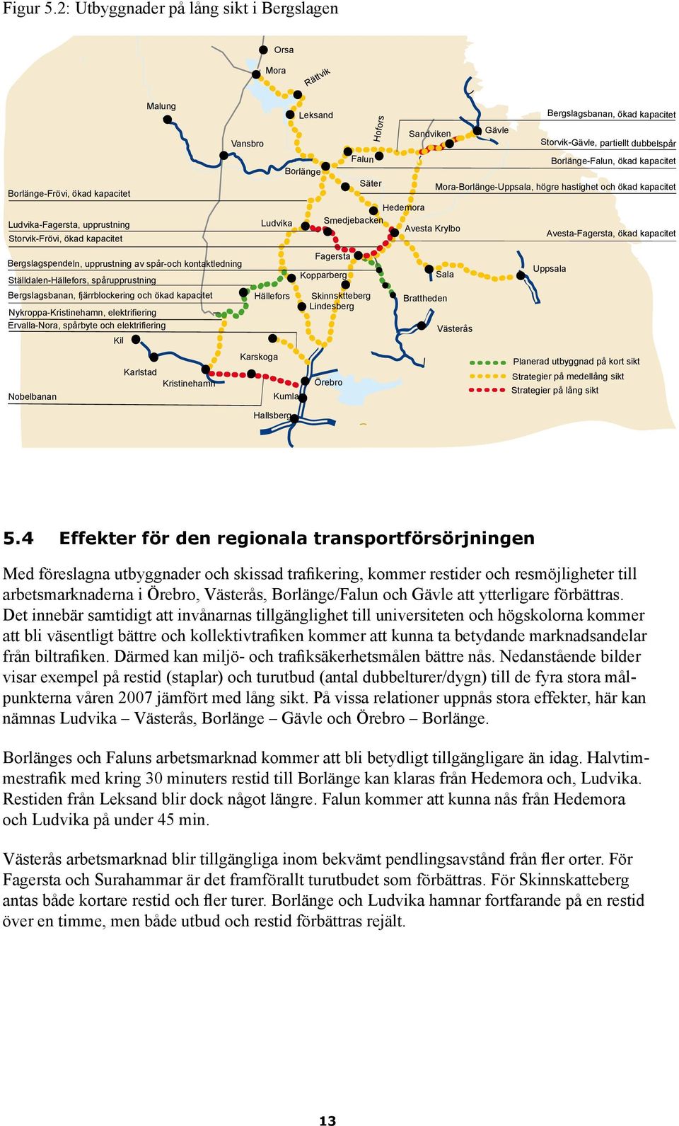 kontaktledning Ställdalen-Hällefors, spårupprustning Bergslagsbanan, fjärrblockering och ökad kapacitet Nykroppa-Kristinehamn, elektrifiering Ervalla-Nora, spårbyte och elektrifiering Nobelbanan Kil