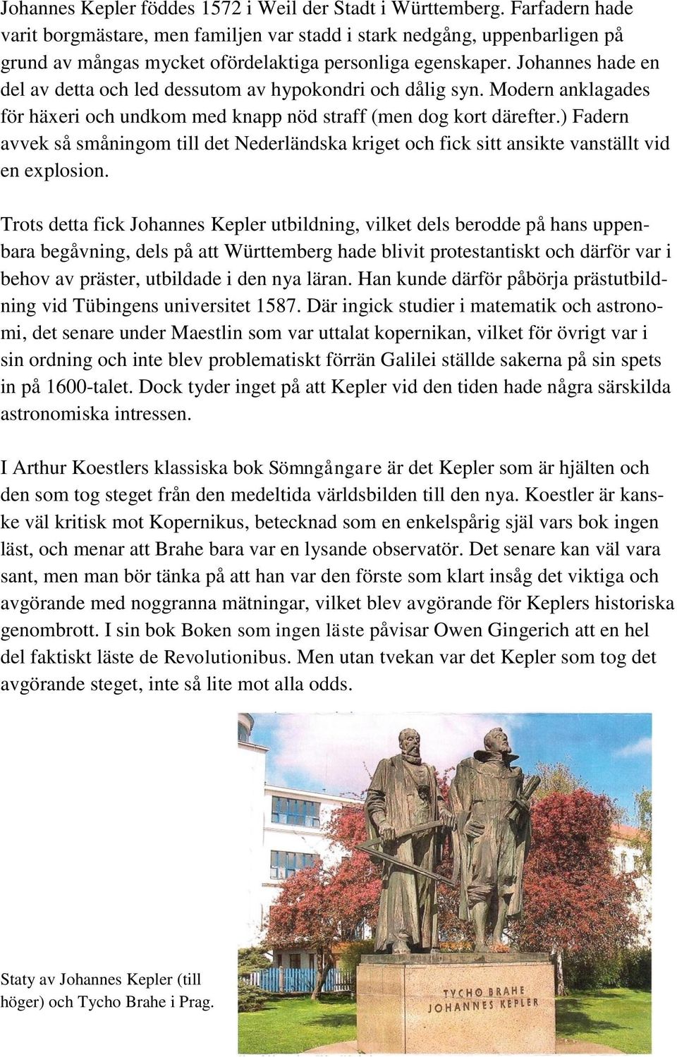 Johannes hade en del av detta och led dessutom av hypokondri och dålig syn. Modern anklagades för häxeri och undkom med knapp nöd straff (men dog kort därefter.