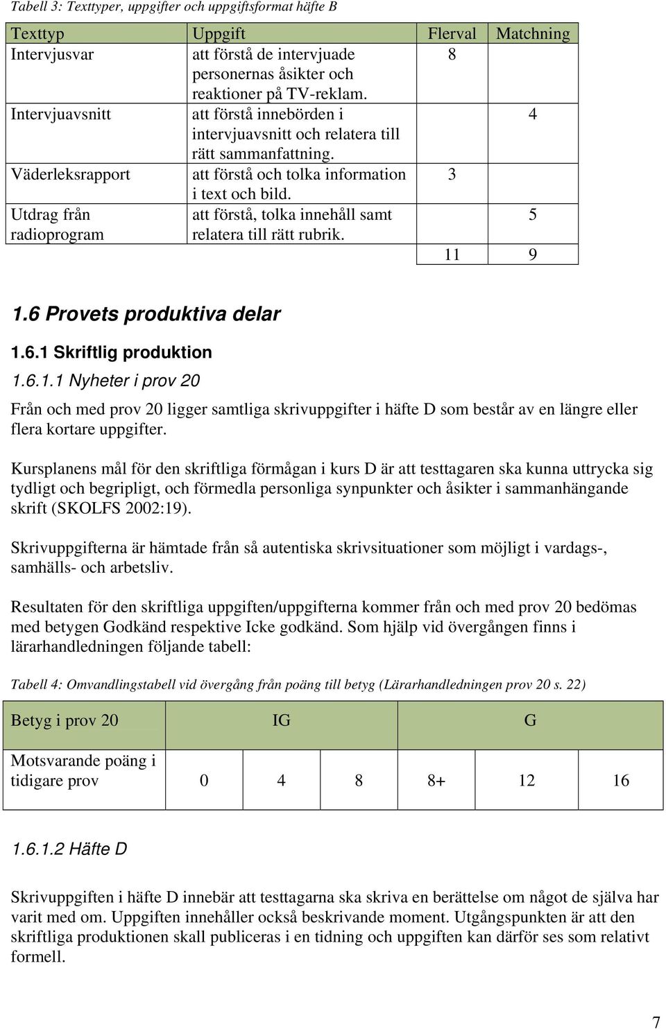 Utdrag från att förstå, tolka innehåll samt 5 radioprogram relatera till rätt rubrik. 11