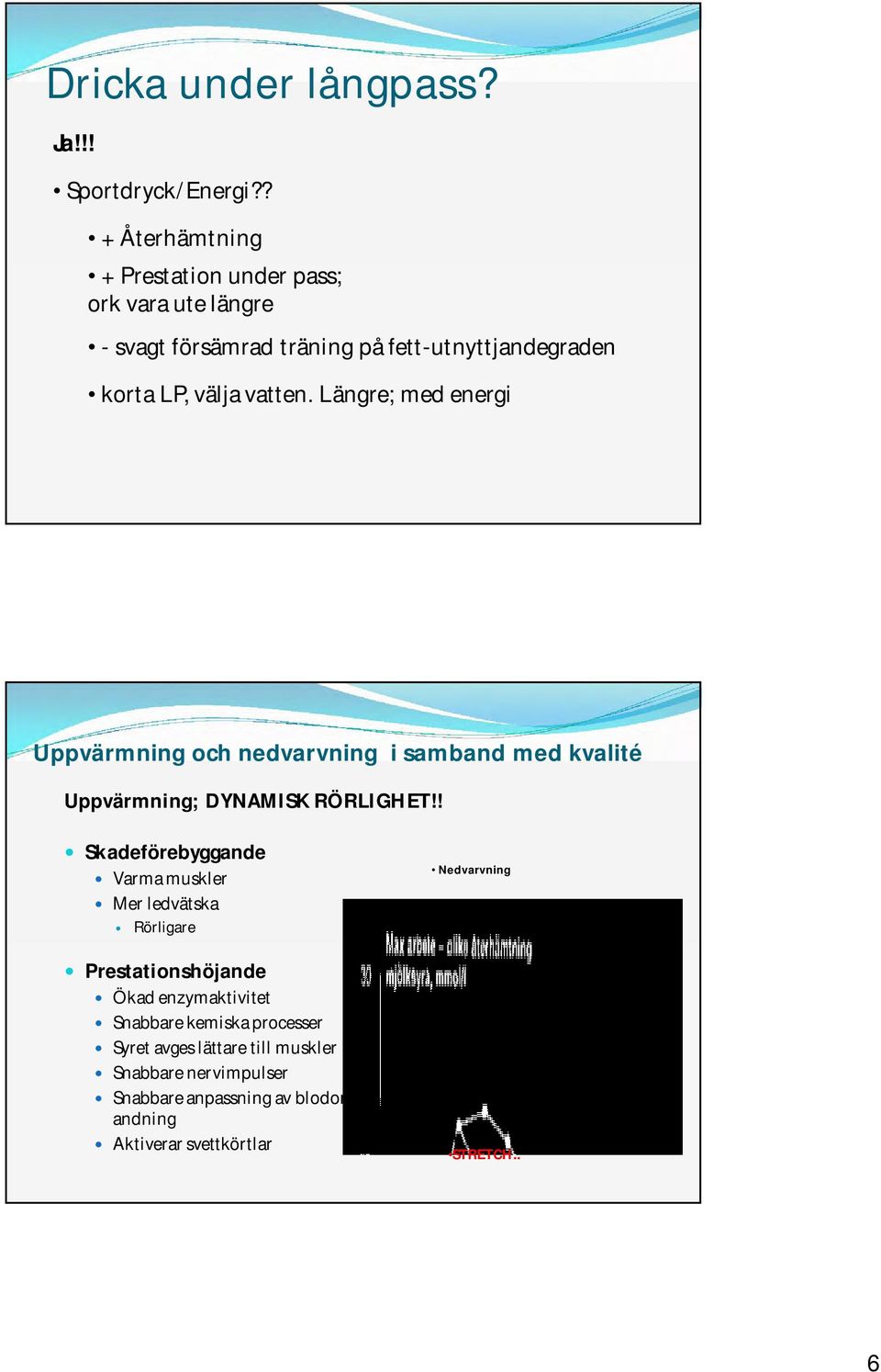 Längre; med energi Uppvärmning och nedvarvning i samband med kvalité Uppvärmning; DYNAMISK RÖRLIGHET!