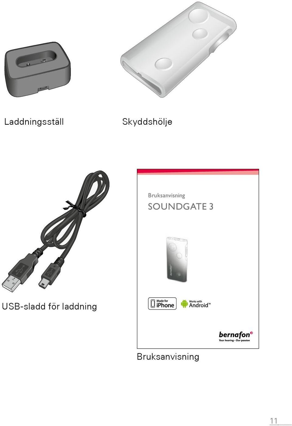 SN2_ILLU_ChargerCradle_HI Bruksanvisning SOUNDGATE 3