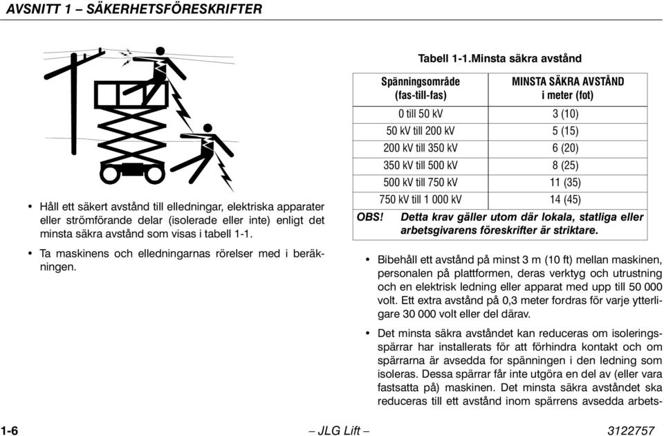Ta maskinens och elledningarnas rörelser med i beräkningen.