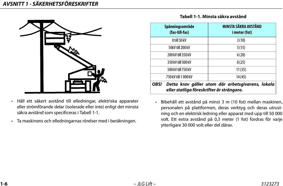 till 1 000 kv 14 (45) Detta krav gäller utom där arbetsgivarens, lokala eller statliga föreskrifter är strängare.